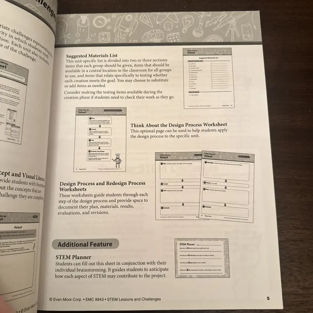 NEW Stem Lessons and Challenges Grade 3 Evan-Moor Paperback Workbook Home School